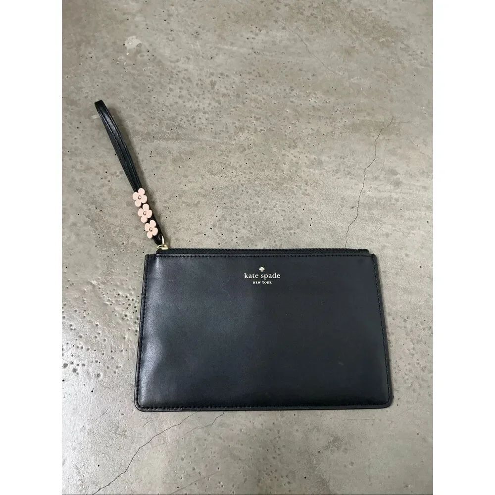 Kate Spade Floral Strap Clutch | Black